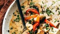 Thai Coconut Soup with Tofu and Rice Thai Coconut Soup with Tofu and Rice