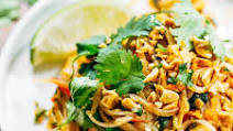 Rainbow Vegetarian Pad Thai with Peanuts and Basil Rainbow Vegetarian Pad Thai with Peanuts and Basil