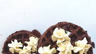 Chocolate Chaffles with Cream Cheese Topping Chocolate Chaffles with Cream Cheese Topping