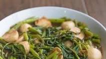 Kangkong with Squid Balls in Oyster Sauce Kangkong with Squid Balls in Oyster Sauce