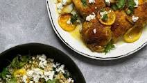 Lemony Chicken Thighs with Couscous and Spinach Salad Recipe Lemony Chicken Thighs with Couscous and Spinach Salad Recipe