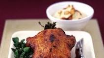 Honey-roasted duck with creamed cauliflower Honey-roasted duck with creamed cauliflower