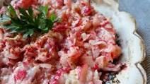 Grated Radish Salad with Tahini Sauce; Tahinli Turp Salatasi Grated Radish Salad with Tahini Sauce; Tahinli Turp Salatasi