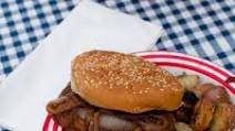 Smoky Caramelized Onion Pub Burgers Smoky Caramelized Onion Pub Burgers