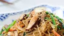 Japchae (stir-fried starch noodles with beef and vegetables) Japchae (stir-fried starch noodles with beef and vegetables)