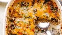 Cheesy Ground Beef and Cauliflower Rice Casserole Cheesy Ground Beef and Cauliflower Rice Casserole