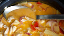Thai Red Curry with Chicken, Red Peppers and Bamboo Shoots Thai Red Curry with Chicken, Red Peppers and Bamboo Shoots