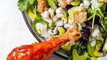 Buffalo Chicken Legs with Blue Cheese Salad Buffalo Chicken Legs with Blue Cheese Salad