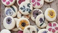 Edible Flower Pressed Shortbread Cookies Edible Flower Pressed Shortbread Cookies