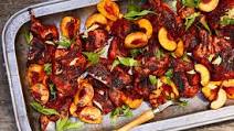 Achiote-Marinated Quail with Grilled Peaches Achiote-Marinated Quail with Grilled Peaches