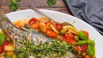 Mediterranean Grilled Fish with Wine Braised Heirloom Tomatoes and Fennel Mediterranean Grilled Fish with Wine Braised Heirloom Tomatoes and Fennel