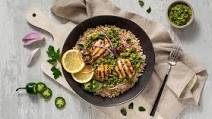 Grilled Chicken with Chimichurri Sauce & Brown Rice Grilled Chicken with Chimichurri Sauce & Brown Rice