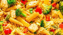 15-Minute Chicken, Vegetable, and Ramen Noodle Stir Fry 15-Minute Chicken, Vegetable, and Ramen Noodle Stir Fry