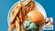 J. Wellington Wimpy Creamed Spinach Burger & Oven Fries J. Wellington Wimpy Creamed Spinach Burger & Oven Fries