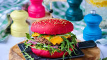 Mardi Gras Pink Burger Buns Mardi Gras Pink Burger Buns