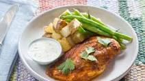 Peruvian Roast Chicken & Potatoes with Green Beans & Creamy Jalapeño Sauce Peruvian Roast Chicken & Potatoes with Green Beans & Creamy Jalapeño Sauce