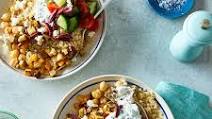 Greek quinoa bowls with chickpeas, peppers and eggplant Greek quinoa bowls with chickpeas, peppers and eggplant