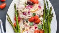 Mediterranean Baked Fish with Burst Tomatoes and Olives Mediterranean Baked Fish with Burst Tomatoes and Olives