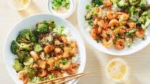 Sesame Shrimp with Garlic Broccoli & Jasmine Rice Sesame Shrimp with Garlic Broccoli & Jasmine Rice
