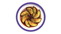Grilled aubergine with harusame dressing Grilled aubergine with harusame dressing