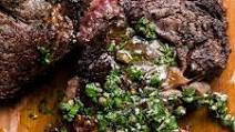 Grilled Rib Eye Steak with Italian Salsa Verde Grilled Rib Eye Steak with Italian Salsa Verde